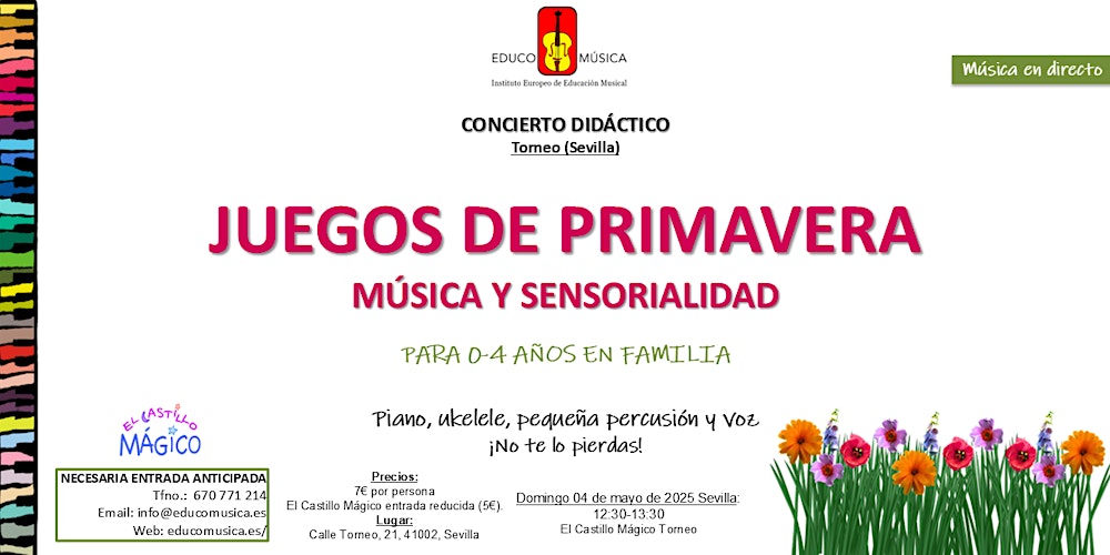CONCIERTO DIDÁCTICO “JUEGOS DE PRIMAVERA MÚSICA Y SENSORIALIDAD”