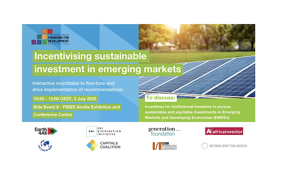 Incentivising sustainable investment in emerging markets