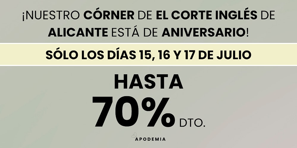 ¡Nuestro Córner de El Corte Inglés de Alicante está de Aniversario!