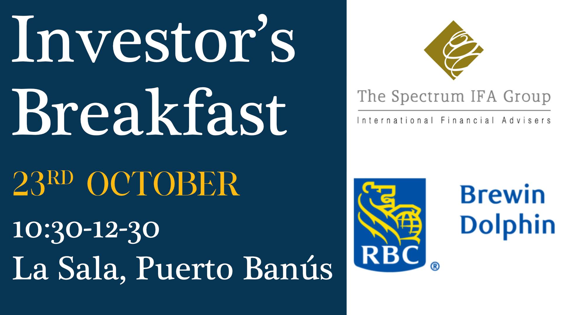 Investors Breakfast – Spectrum IFA & RBC Brewin Dolphin