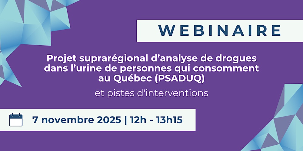 Projet d’analyse de drogues dans l’urine au QC et pistes d’interventions